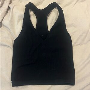 Black Ribbed Tank Top